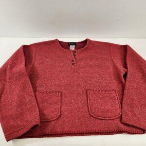 Real Clothes Red Cardigan Sweater w/ Pockets Red Size Small Vtg